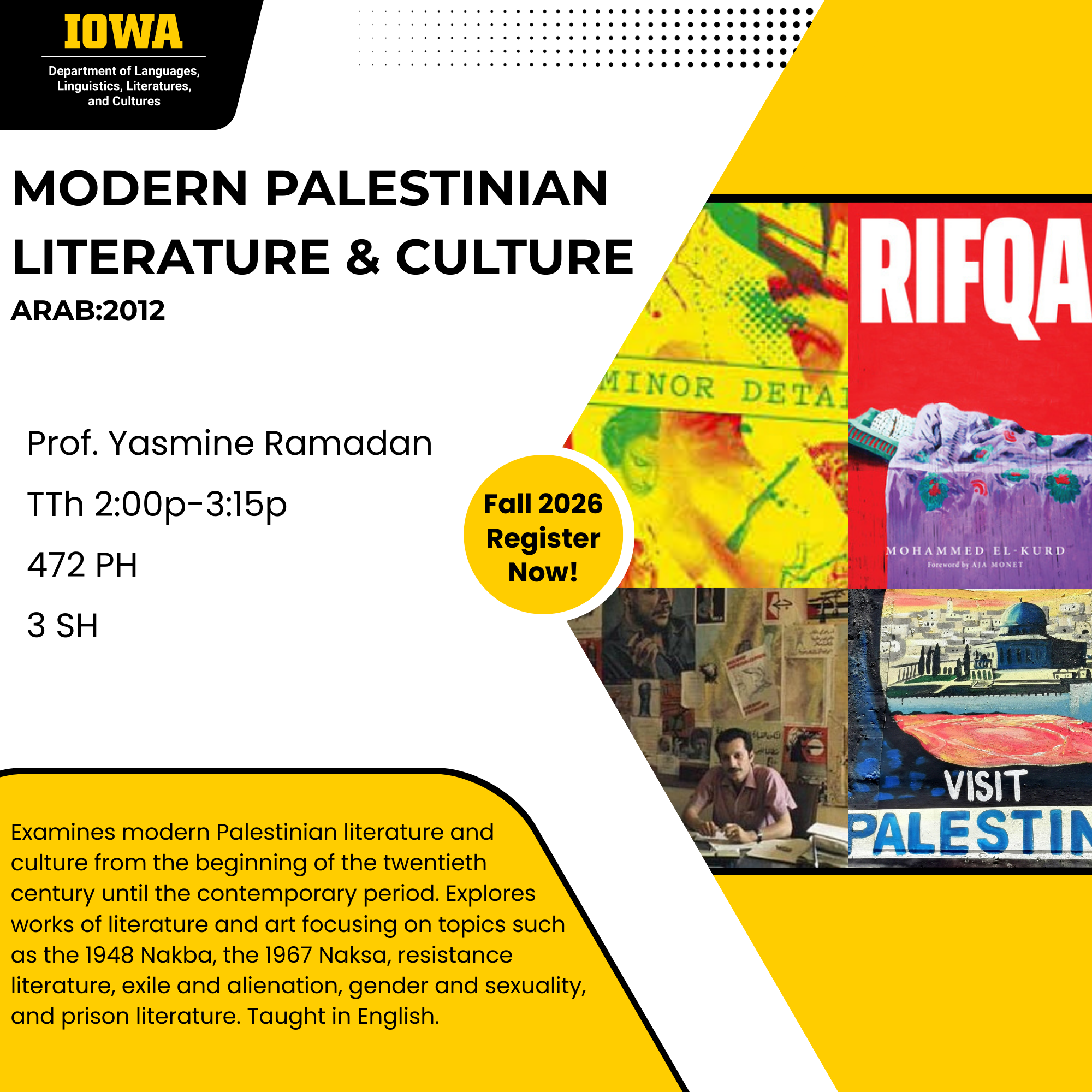 Information about the Fall 2026 course ARAB:2012 - information in the image can be found by clicking the image or the associated link