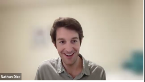 Screenshot of Nathan Dize video call