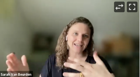 Screenshot of Sarah Van Beurden video call