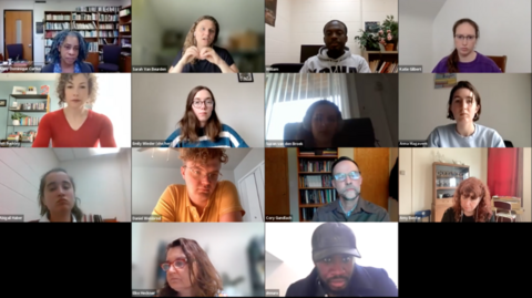 Screenshot of class video call