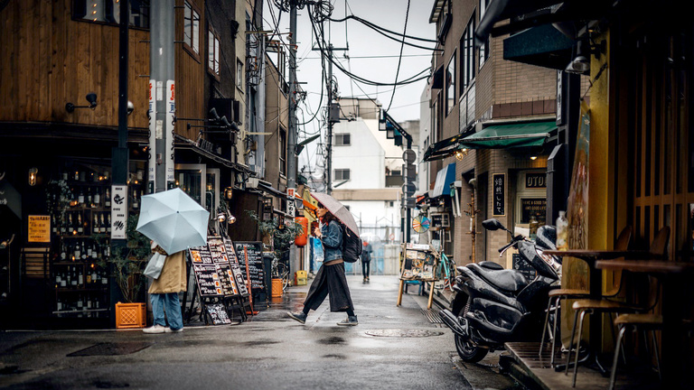 Streetscape in Tokyo, Japan
