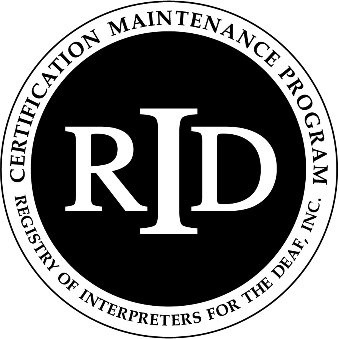 logo for the Registry of Interpreters for the Deaf Certification Maintenance Program