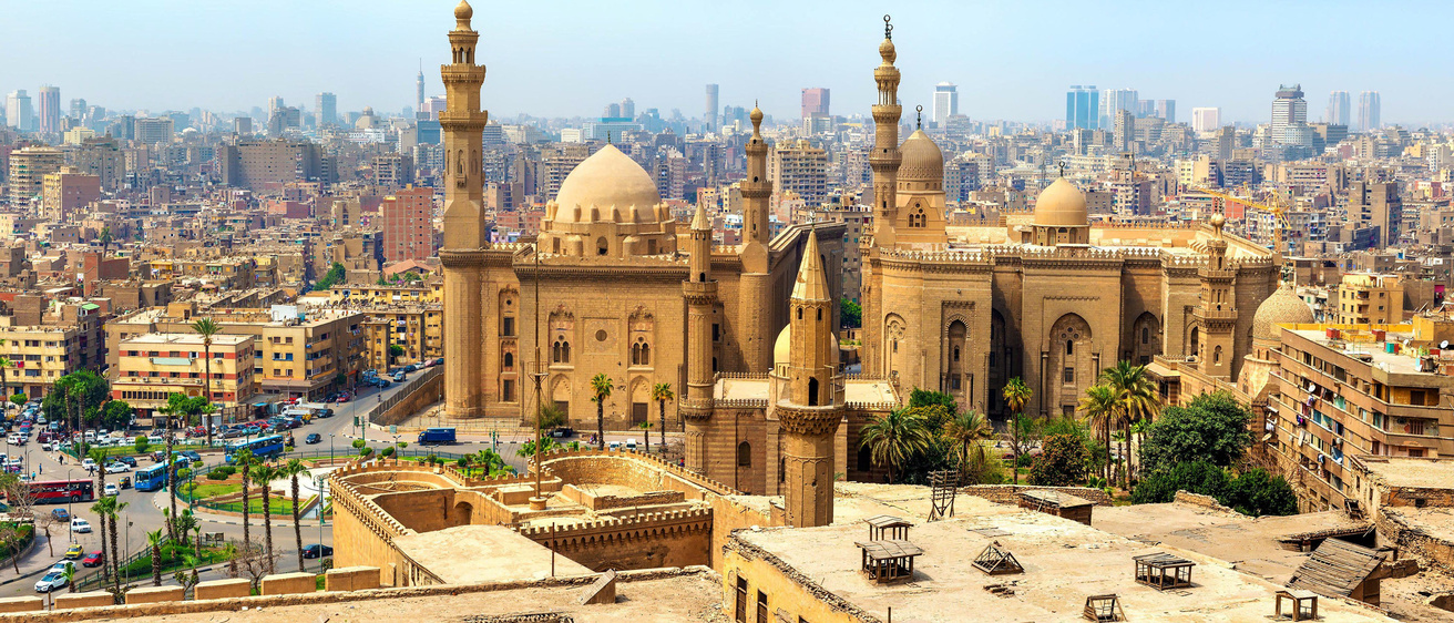 Mosque in Cairo as seen from the air