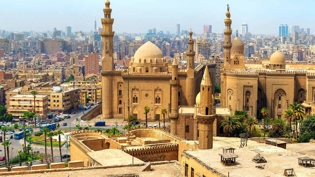Mosque in Cairo as seen from the air