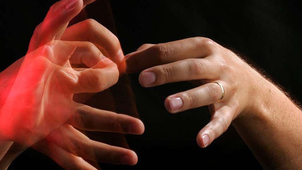 Hands moving while speaking in sign language