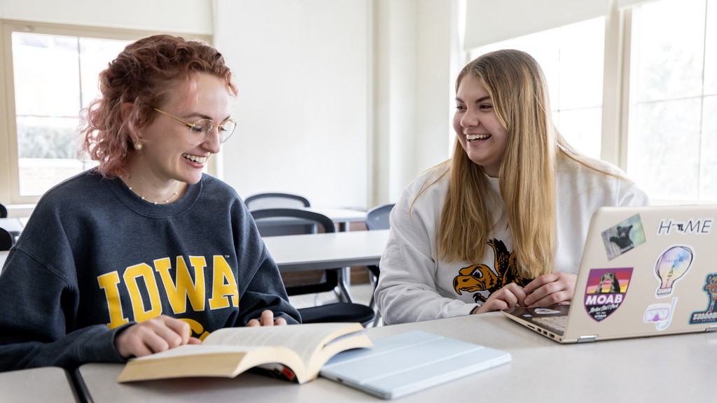 Two students working together