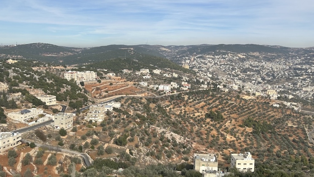 Aerial view of a city in Jordan